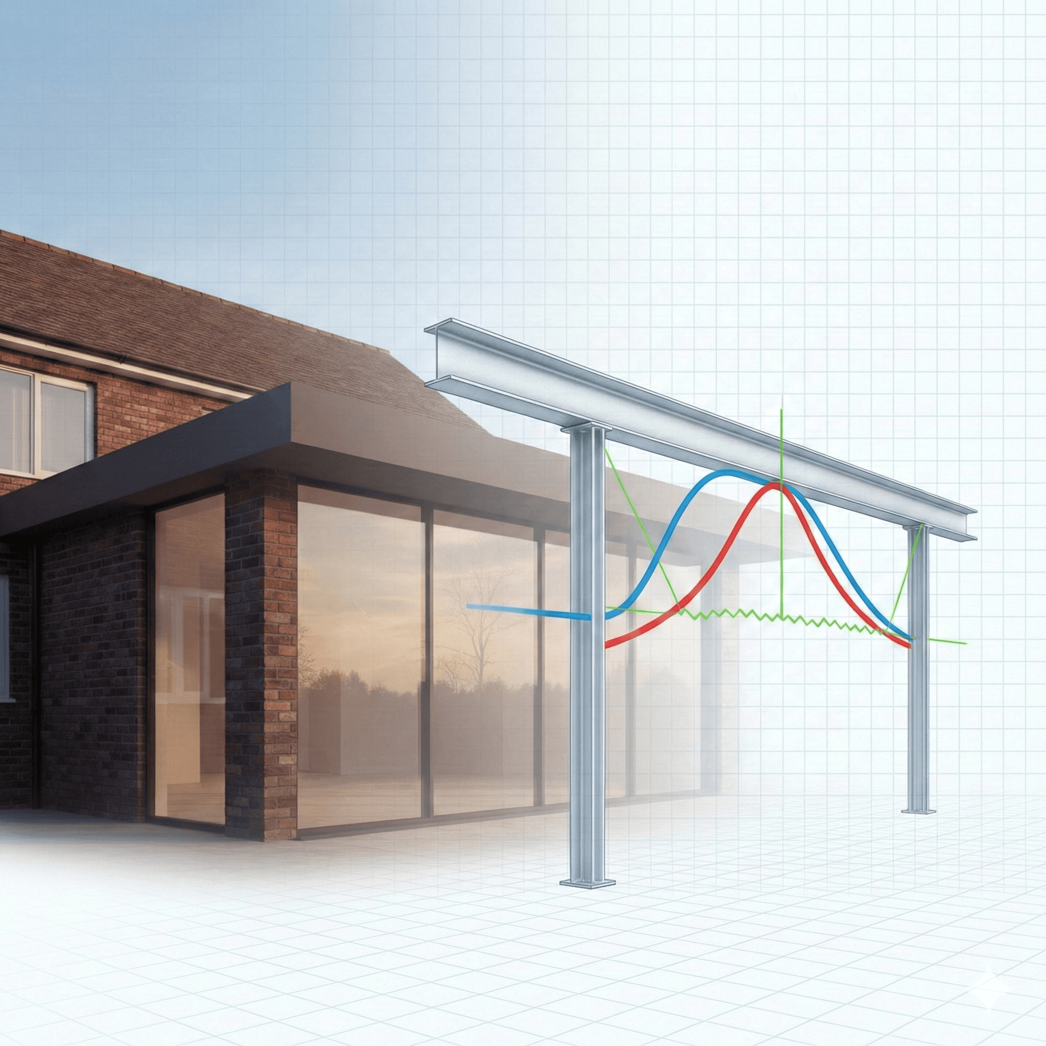 Residential extension with steel frame structure